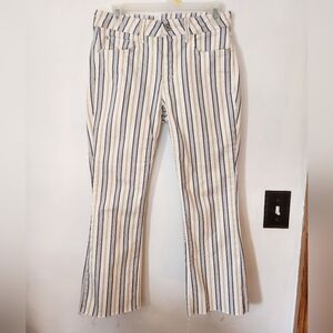 Pilcro And The Letterpress Striped Cropped Kick Flare Jeans Size 27